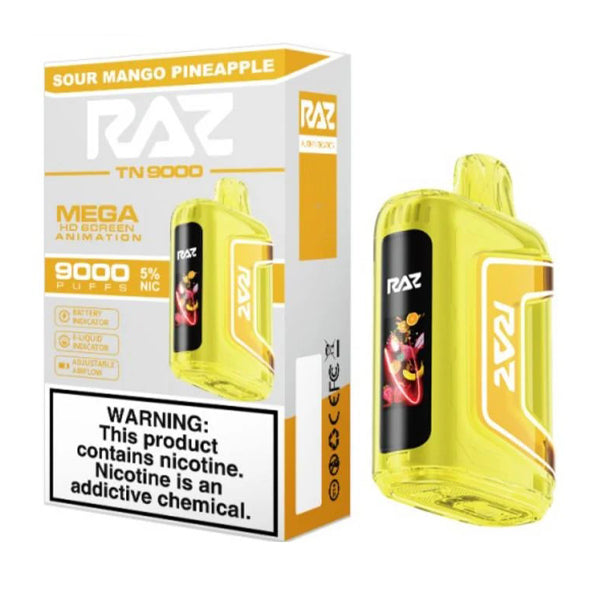 RAZ TN9000 Disposable sour mango pineapple with packaging
