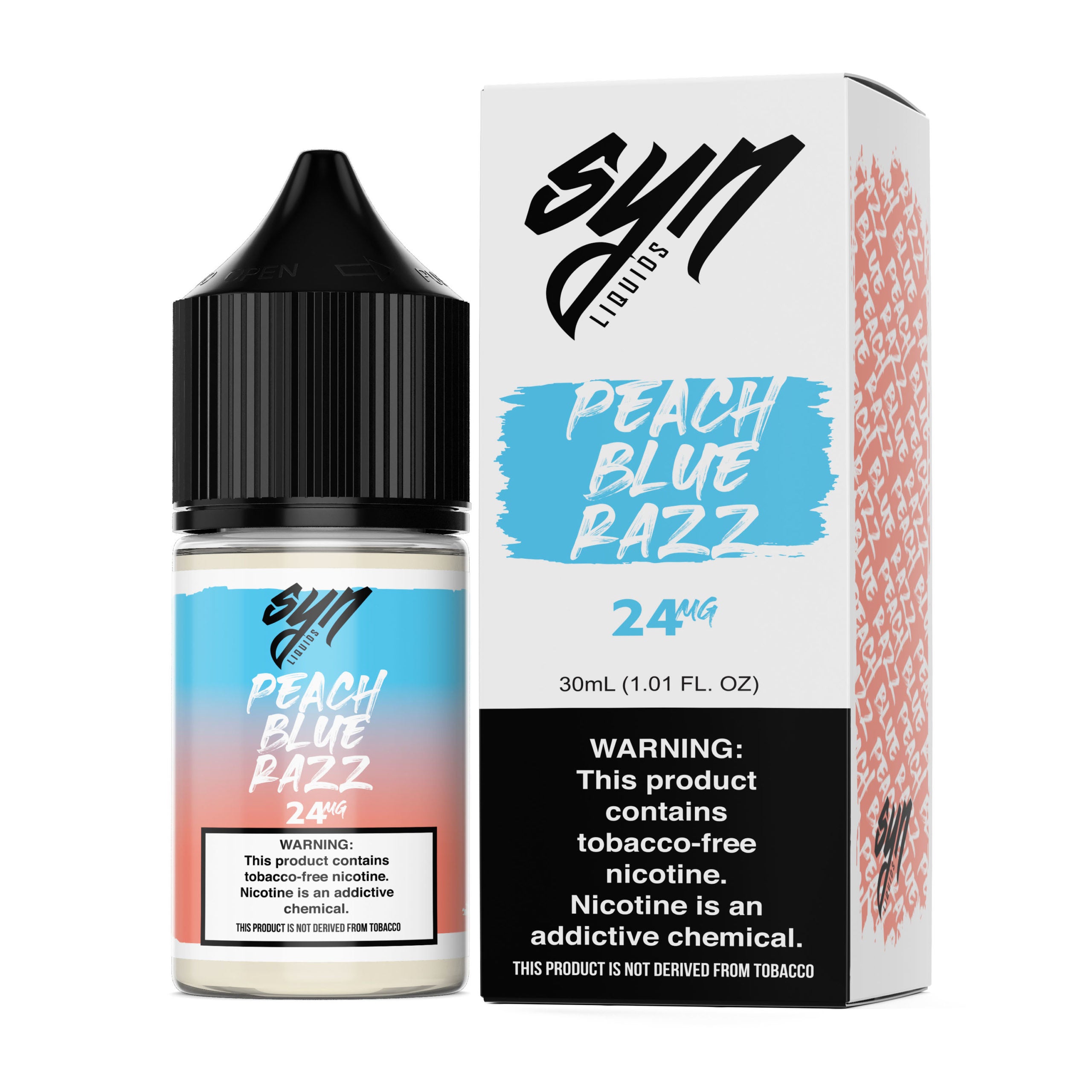 Peach Blue Razz TF-Nic by Syn Liquids Salt Series 30mL with Packaging