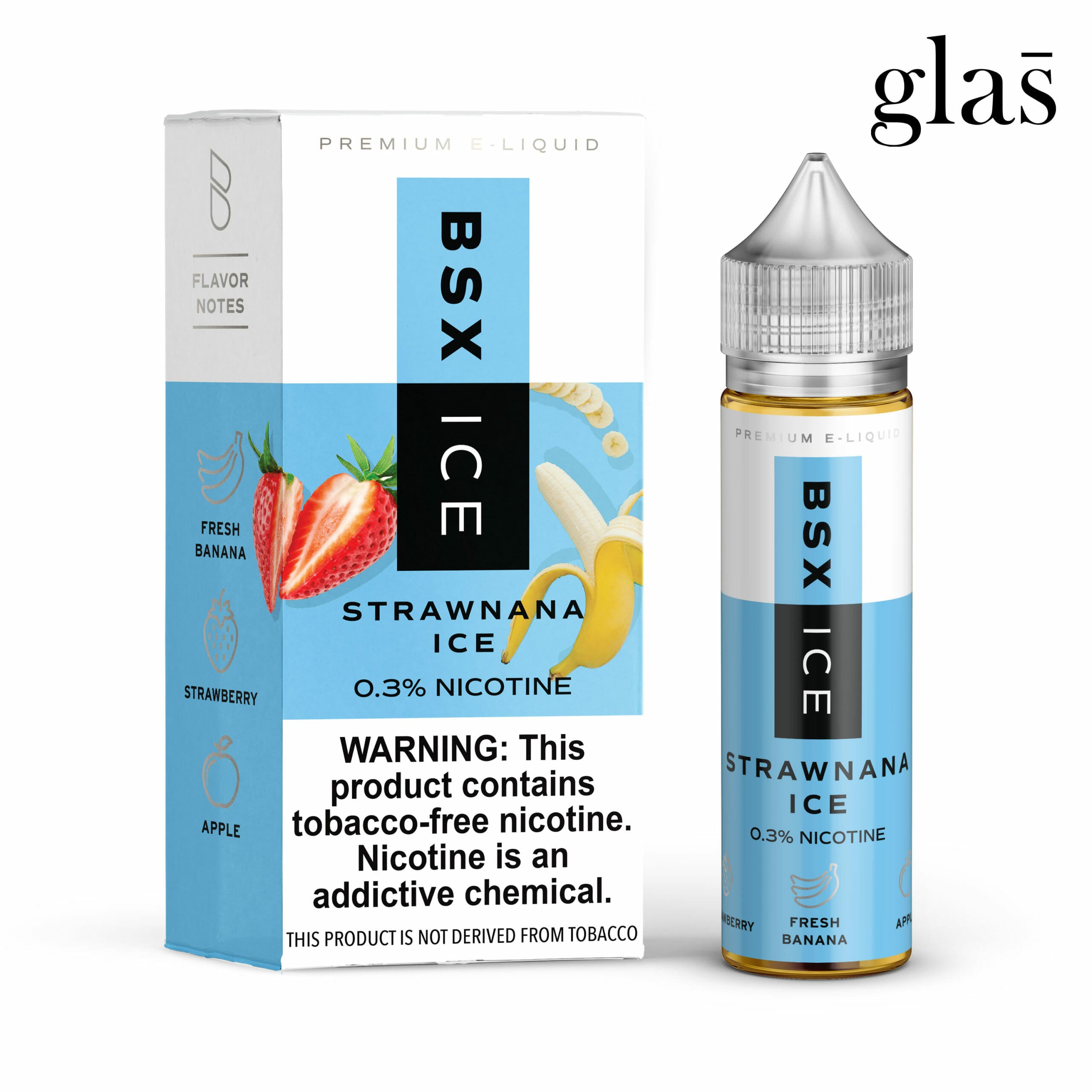 Strawnana Ice by GLAS BSX Tobacco-Free Nicotine Series 60mL with Packaging