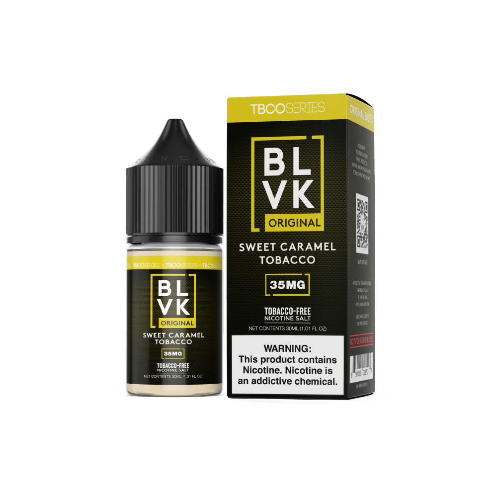 Sweet Tobacco (Caramel Tobacco) by BLVK TF-Nic Salt Series 30mL with Packaging