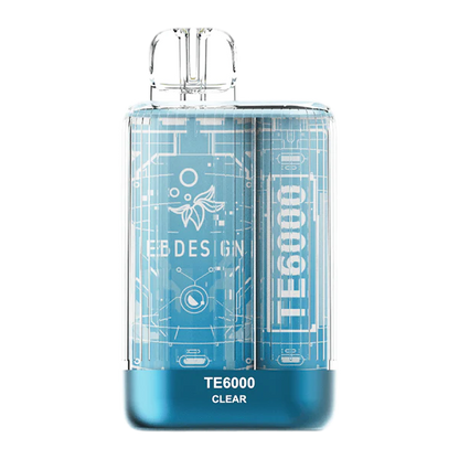 TE6000 (Non Branded EBDESIGN) Disposable | 6000 Puffs | 10.3mL 4% Clear