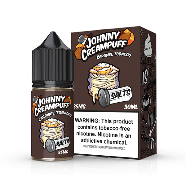 Caramel Tobacco by Tinted Brew – Johnny Creampuff TF-Nic Salts Series 30mL with Packaging