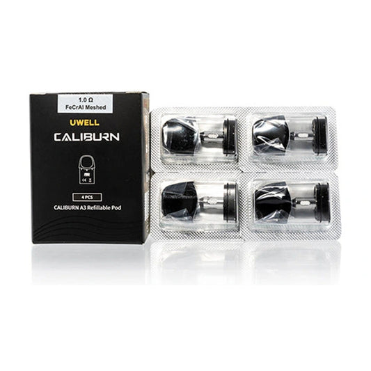 Uwell Caliburn A3 Replacement Pods 4-Pack  1.0ohm with packaging