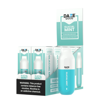 Daze Egge Disposable | 3000 Puffs | 7mL Glacial Mint	 with Packaging