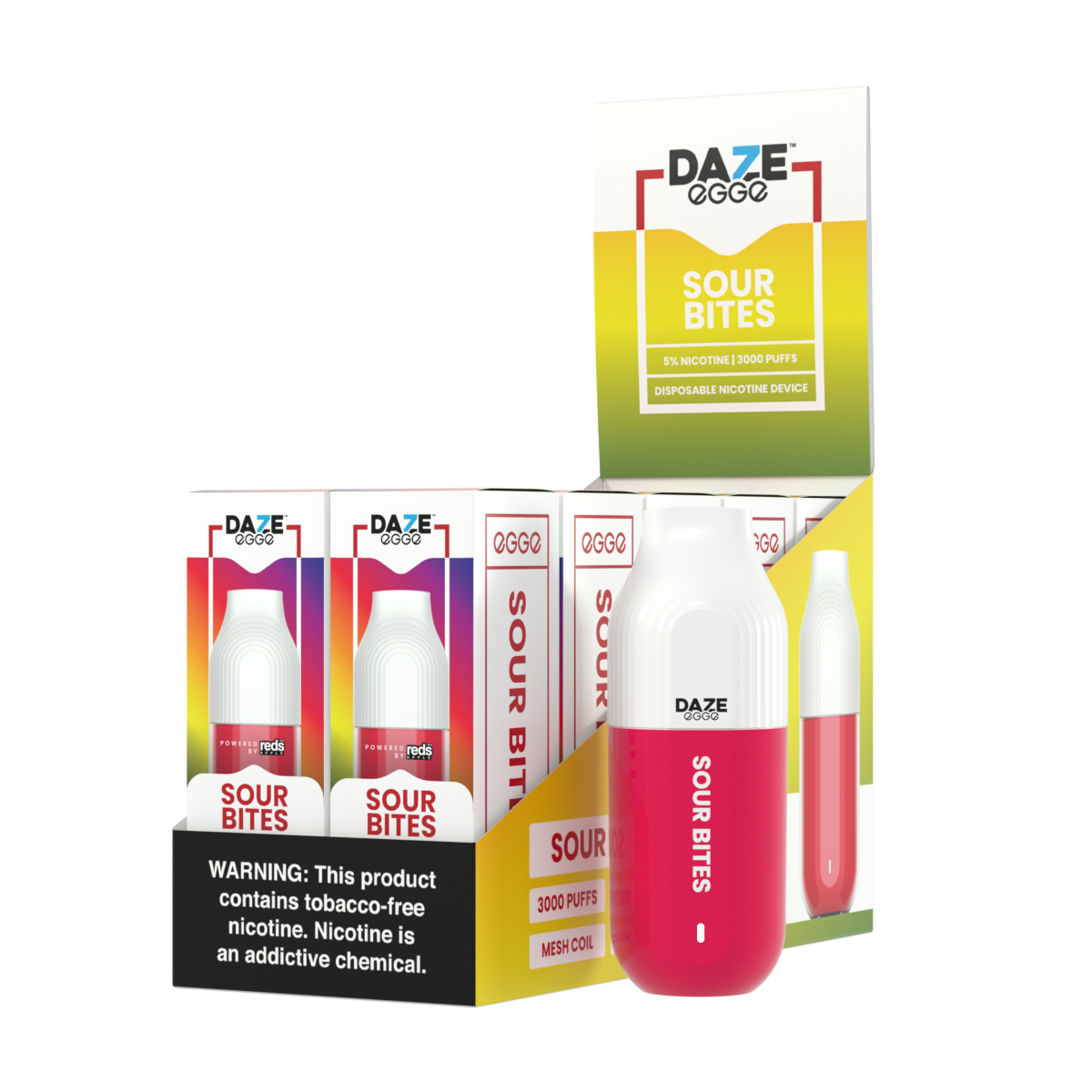 Daze Egge Disposable | 3000 Puffs | 7mL Sour Bites	 with Packaging