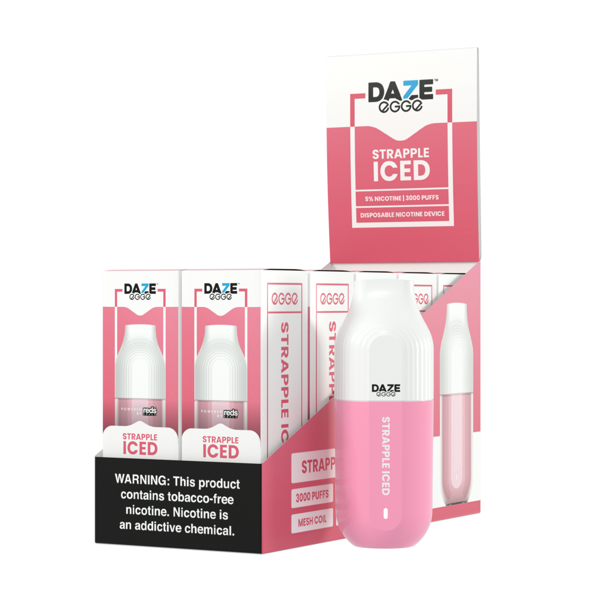 Daze Egge Disposable | 3000 Puffs | 7mL Strapple Iced	 with Packaging
