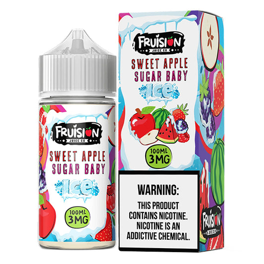 Sweet Apple Sugar Baby Ice by Fruision E-Juice 100mL (Freebase) with packaging