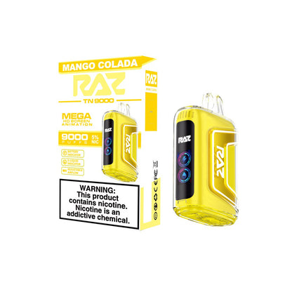 RAZ TN9000 Disposable 9000 Puffs 12mL 50mg mango colada with packaging