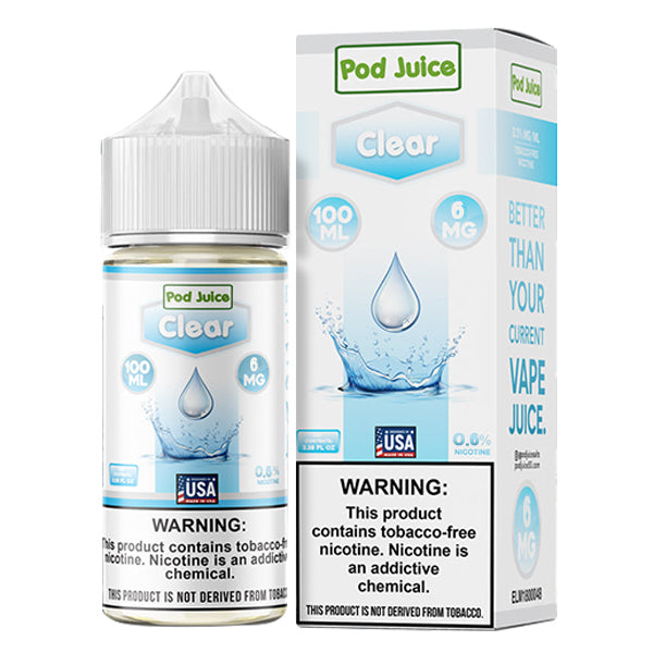 Clear by Pod Juice Series 100mL 6mg with packaging
