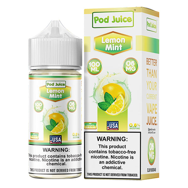 Lemon Mint by Pod Juice – Hyde TFN Series 100mL 6mg with packaging