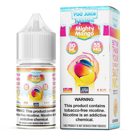 Mighty Mango Freeze by Pod Juice Salt TFN Series E-Liquid 30mL with packaging