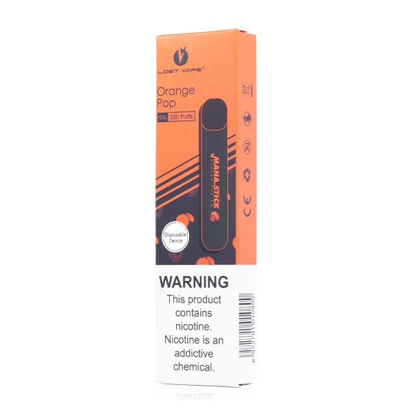 Lost Vape Mana Stick Disposable Ecigs - 300 Puff Orange Pop packaging