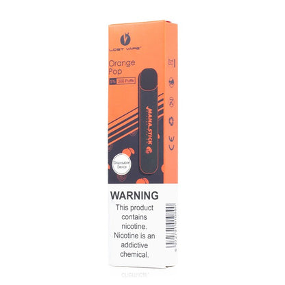 Lost Vape Mana Stick Disposable Ecigs - 300 Puff Orange Pop packaging