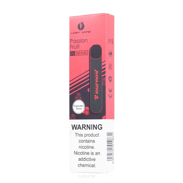 Lost Vape Mana Stick Disposable Ecigs - 300 Puff Passion Fruit packaging