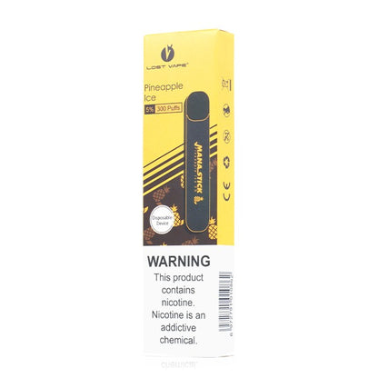 Lost Vape Mana Stick Disposable Ecigs - 300 Puff Pineapple Ice Packaging