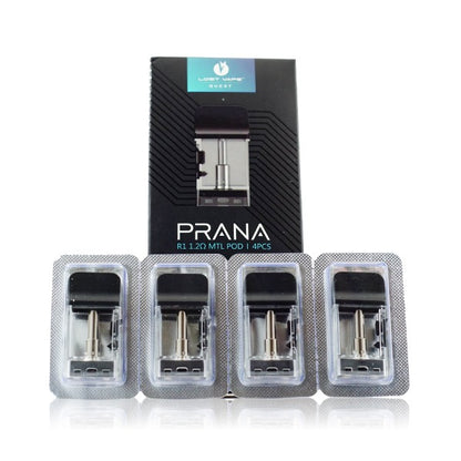 Lost Vape Prana Pods 4-Pack R1 1.2ohm MTL with packaging