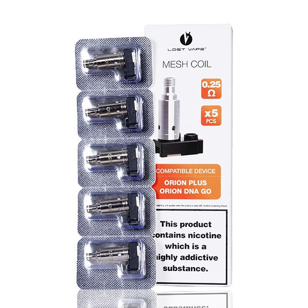 Lost Vape Orion Plus Coils 0.25ohm 5-Pack with packaging