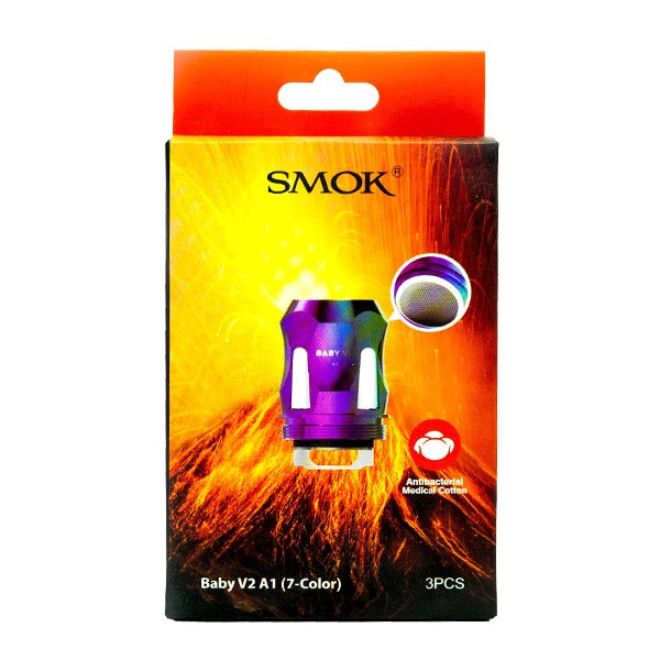 SMOK TFV8 Baby V2 Coils A1(7-color) 3-Pack with packaging