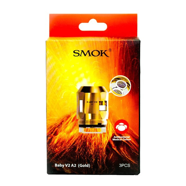 SMOK TFV8 Baby V2 Coils A2 (gold) 3-Pack with packaging