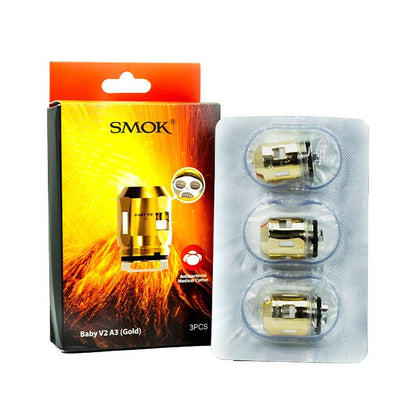 SMOK TFV8 Baby V2 Coils A3 (gold) 3-Pack with packaging