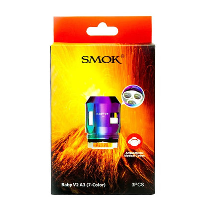 SMOK TFV8 Baby V2 Coils A3  7-color 3-Pack with packaging