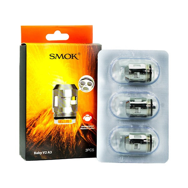 SMOK TFV8 Baby V2 Coils A3 3-Pack with packaging
