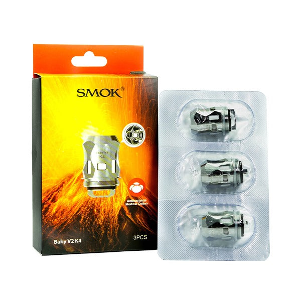 SMOK TFV8 Baby V2 Coils K4 3-Pack with packaging
