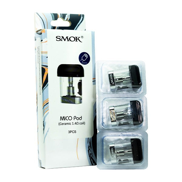  SMOK Mico Pods (3-Pack) Ceramic 1.4ohm with packaging