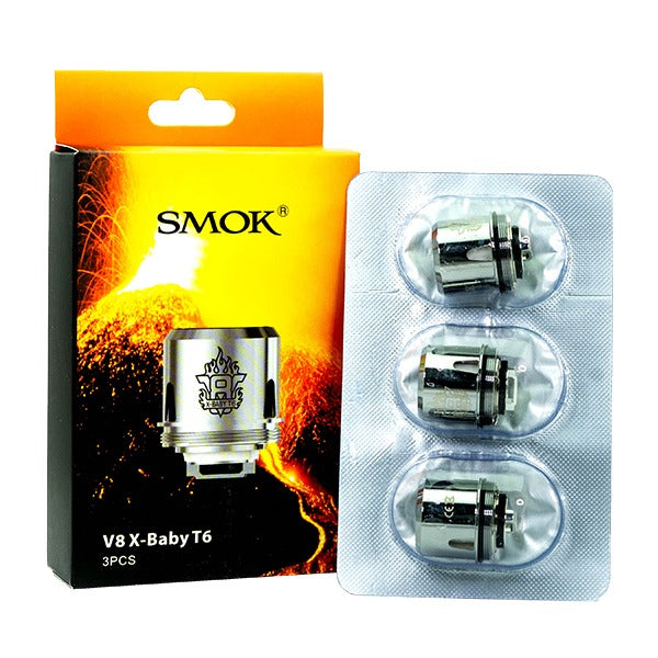 SMOK TFV8 X-Baby Coils T6 0.2ohm (3-Pack) with packaging