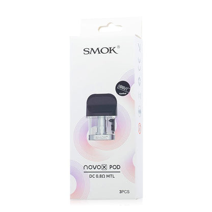 SMOK Novo X Replacement Pods (3-Pack) dc 0.8ohm mtl packaging
