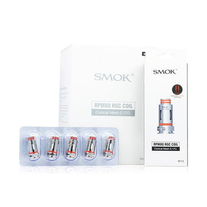 SMOK RGC Conical Mesh Coils 0.17ophm 5-Pack with packaging