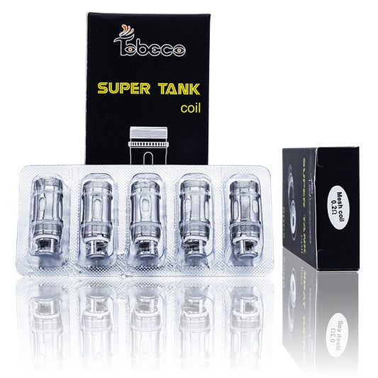 Tobeco Super Tank Coils (5-Pack) 0.2 ohm with packaging