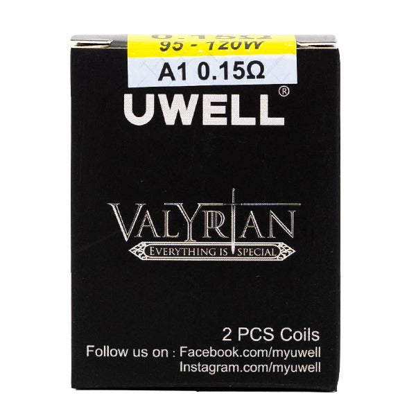 Uwell Valyrian Coils A1 0.15ohm (2-Pack) with packaging