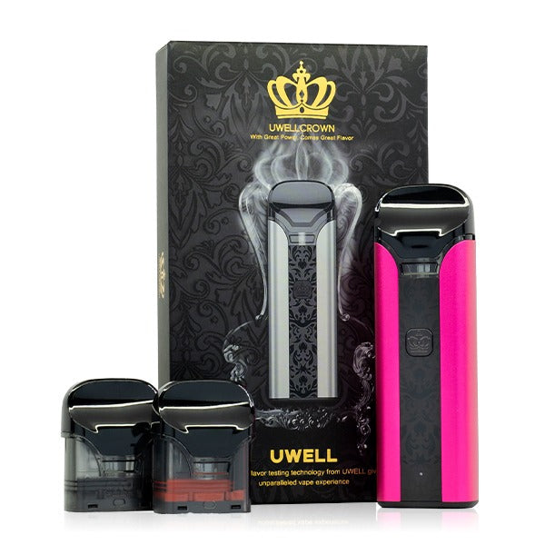 Uwell Crown Pod System Kit with packaging and parts