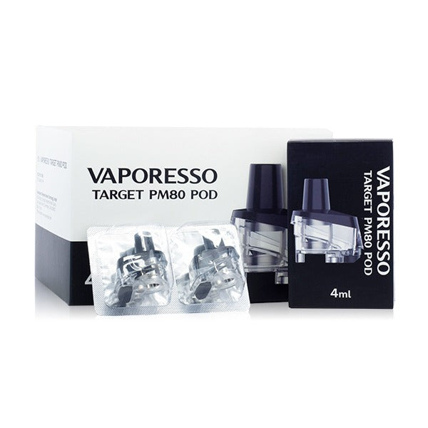 Vaporesso Target PM80 Replacement Pods 2-Pack with packaging