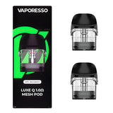 Vaporesso Luxe Q Replacement Pod – 2mL (4-Pack) 1.0ohm Mesh with packaging