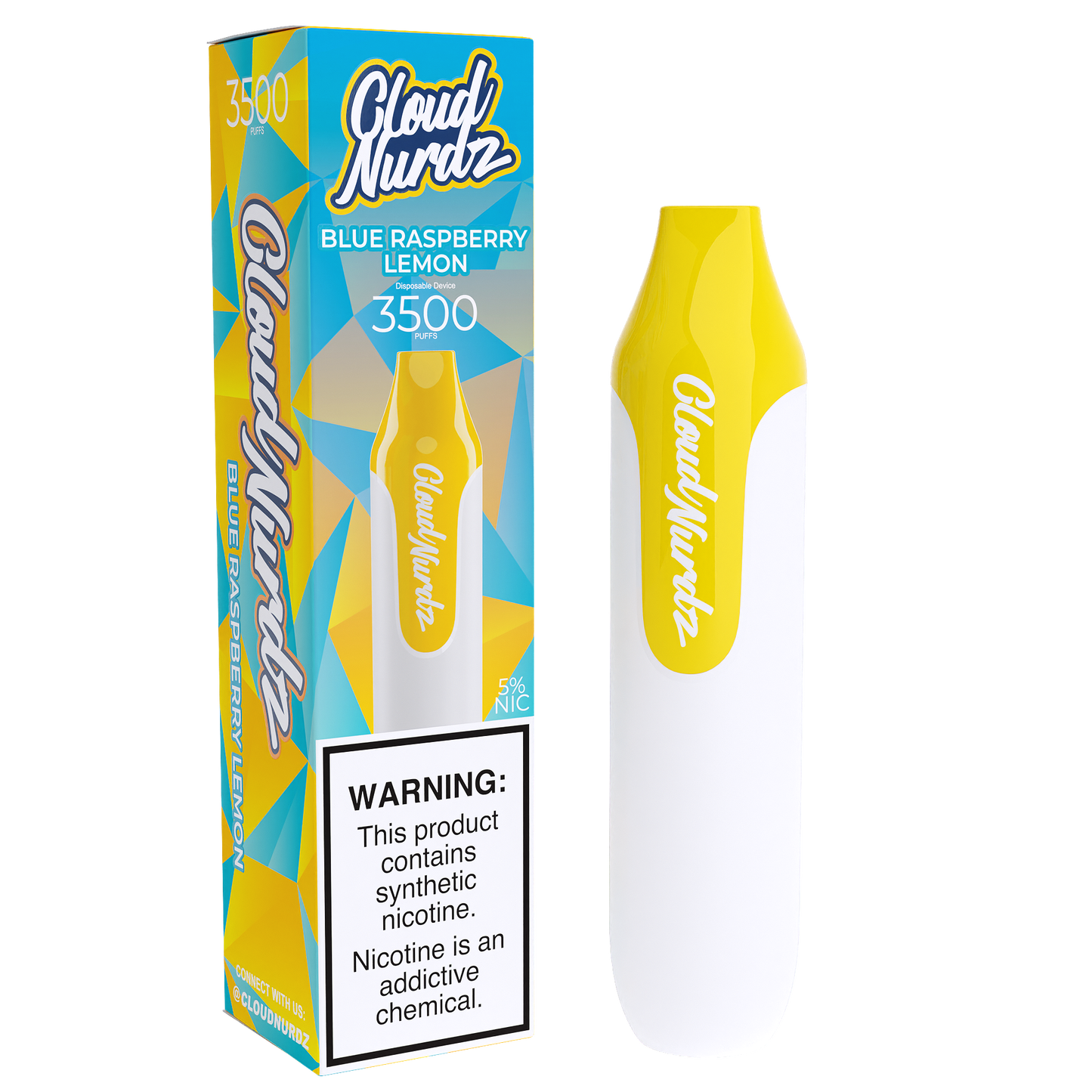 Cloud Nurdz Disposable Series | 10ml | 3500 Puffs Blue Raspberry Lemon with Packaging