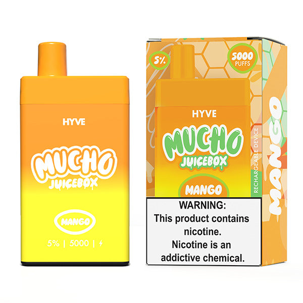 Mucho x Hyve Disposable | 5000 Puffs | 12mL | 50mg Mango With Packaging