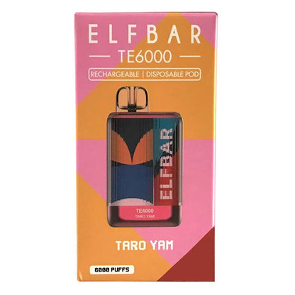 Elf Bar TE6000 Disposable | 6000 Puffs | 13mL | 40mg-50mg Taro Yam Packaging