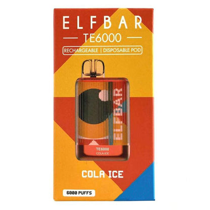 Elf Bar TE6000 Disposable | 6000 Puffs | 13mL | 40mg-50mg Cola Ice Packaging