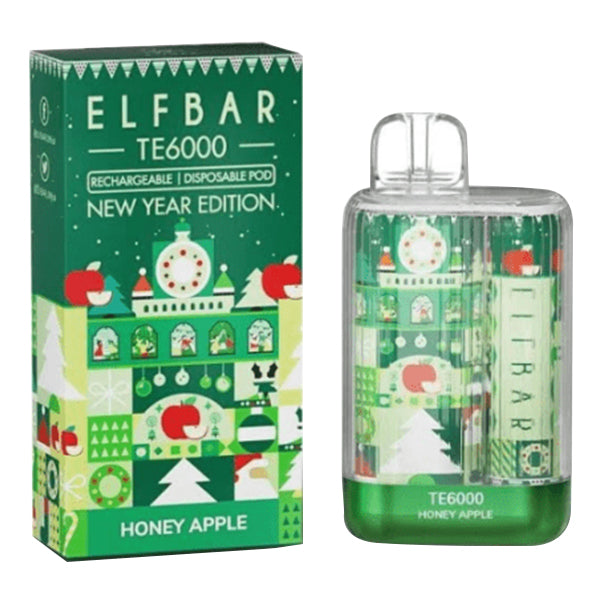 Elf Bar TE6000 Disposable | 6000 Puffs | 13mL | 40mg-50mg Honey Apple with Packaging