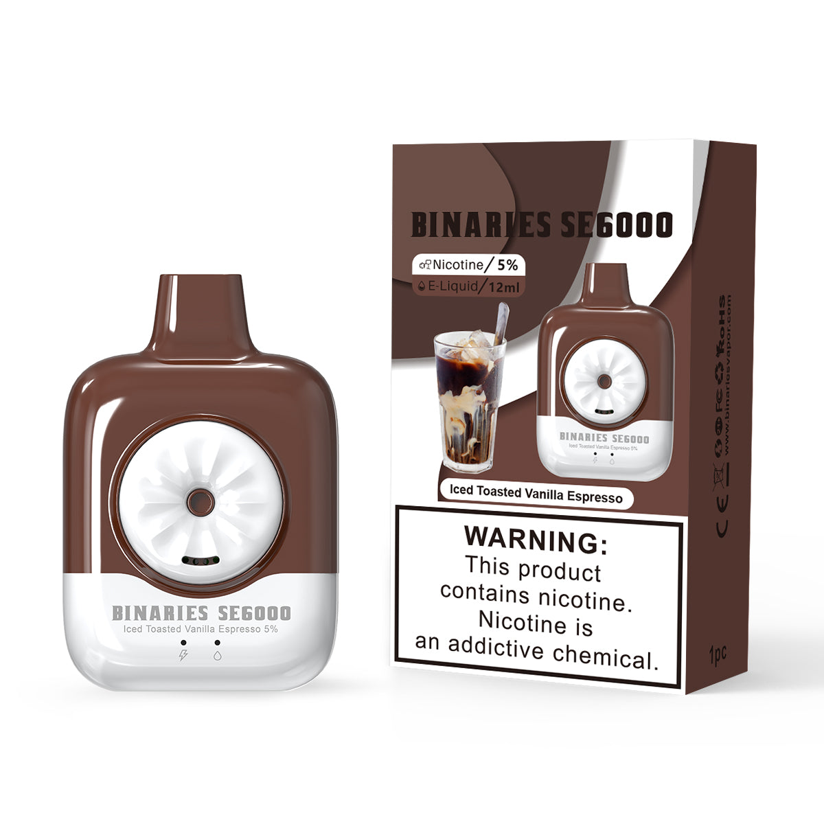 HorizonTech – Binaries Cabin Disposable SE | 6000 Puffs | 12mL | 50mg Ice Toasted Vanilla Espresso