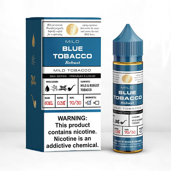 Mild Robust Blue Tobacco by GLAS BSX Tobacco-Free Nicotine Series 60mL with Packaging