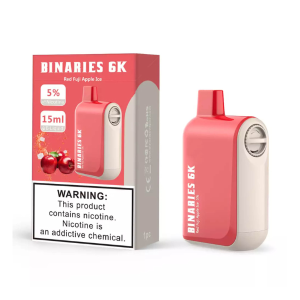 HorizonTech – Binaries Cabin Disposable | 6000 puffs | 15mL Red Fuji Apple Ice with packaging