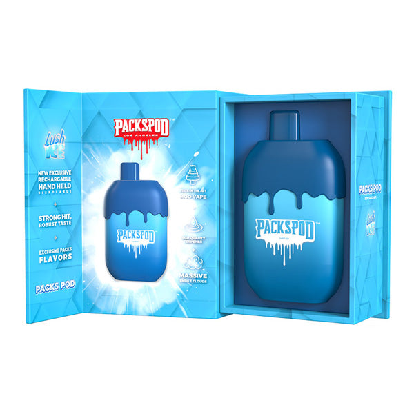 Packspod Disposable | 5000 Puffs | 12mL | 50mg Limited Edition Lush Ice with Packaging