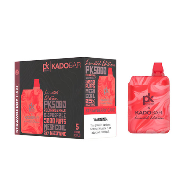 KadoBar PK5000 Disposable 5000 Puffs 14mL 50mg Strawberry Cake with Packaging