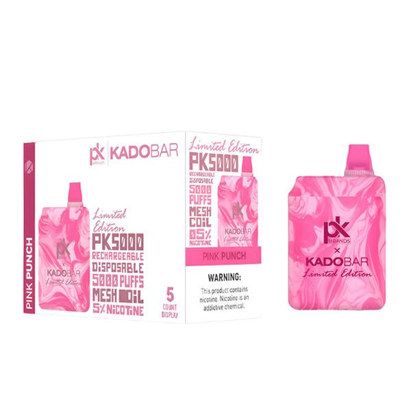 KadoBar PK5000 Disposable 5000 Puffs 14mL 50mg Pink Punch with Packaging