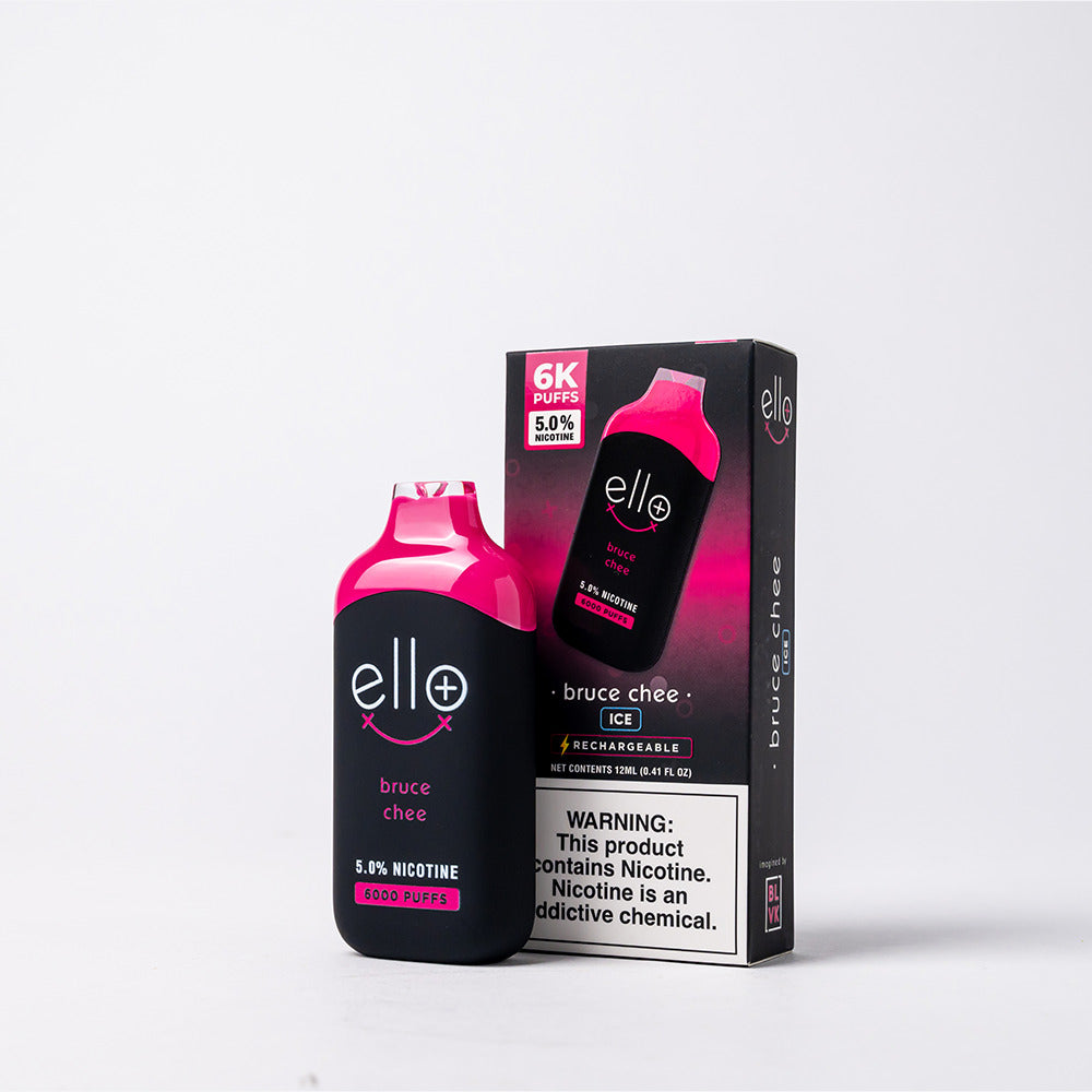 BLVK Disposable – Ello Plus 6000 Puffs (12mL) 50mg Bruce Chee with Packaging