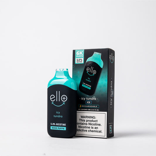 BLVK Disposable – Ello Plus 6000 Puffs (12mL) 50mg Icy Tundra  with Packaging