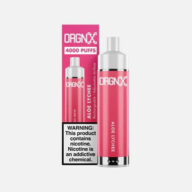 ORGNX Disposable | 4000 puffs | 9mL | 5% Aloe Lychee with Packaging